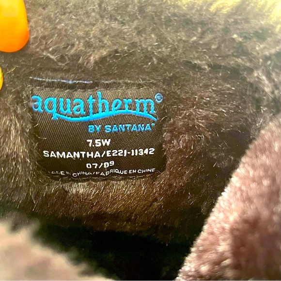 Aquatherm by Santana Canada Black Winter Water Resistant Boot Faux Fur Size 7.5M - Picture 10 of 14